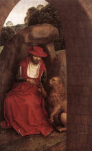 Копия картины "св. иероним и лев" художника "мемлинг ганс"