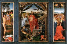 Репродукция картины "воскресение (центральная панель триптиха)" художника "мемлинг ганс"