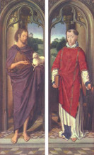 Картина "иоанн креститель и св. лаврентий" художника "мемлинг ганс"