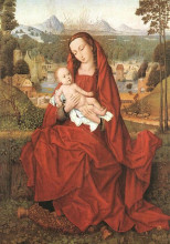 Репродукция картины "богородица с младенцем" художника "мемлинг ганс"