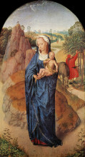 Копия картины "богородица с младенцем в пейзаже" художника "мемлинг ганс"