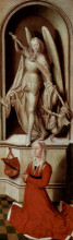 Копия картины "страшный суд (правое крыло триптиха: донатор катерина танальи за молитвой с архангелом михаилом )" художника "мемлинг ганс"