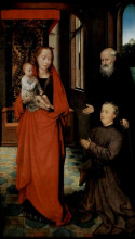 Картина "богородица с младенцем и св. антоний с донатором" художника "мемлинг ганс"