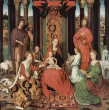 Копия картины "алтарь иоанна крестителя и иоанна богослова (центральная панель триптиха)" художника "мемлинг ганс"