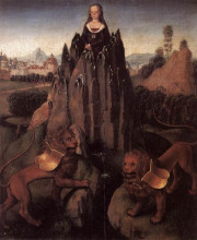 Копия картины "аллегория с богородицей" художника "мемлинг ганс"