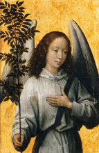 Репродукция картины "ангел, держащий оливковую ветвь" художника "мемлинг ганс"