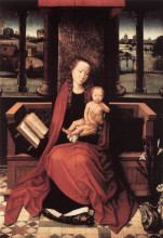 Картина "богородица с младенцем на троне" художника "мемлинг ганс"