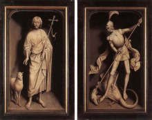 Картина "триптих семьи морель (с закрытыми створками)" художника "мемлинг ганс"
