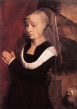 Копия картины "портрет молящейся женщины" художника "мемлинг ганс"