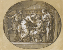 Репродукция картины "oedipus at colonnos before the temple of the eumenides" художника "менгс антон рафаэль"