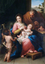 Репродукция картины "the holy family with the infant saint john" художника "менгс антон рафаэль"