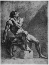 Картина "seated male nude" художника "менгс антон рафаэль"