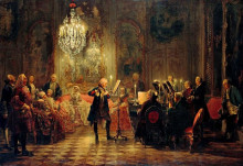 Репродукция картины "flute concert with frederick the great in sanssouci" художника "менцель адольф фон"