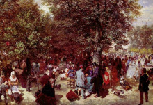 Копия картины "afternoon in the tuileries gardens" художника "менцель адольф фон"