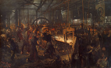 Копия картины "the iron rolling mill (modern cyclopes)" художника "менцель адольф фон"