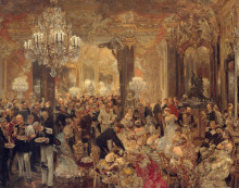 Копия картины "the dinner at the ball" художника "менцель адольф фон"