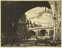 Картина "archway, pont n&#244;tre-dame, paris" художника "мерион шарль"