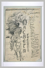 Репродукция картины "projet de frontispice pour macbeth avec un cavalier galopant, de face" художника "мерсон люк-оливье"