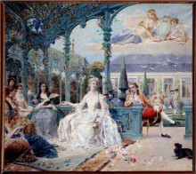 Копия картины "miss clermont and count melun at pavilion near sylvie" художника "мерсон люк-оливье"