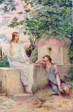 Репродукция картины "jesus at the well" художника "мерсон люк-оливье"