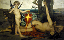 Репродукция картины "saint edmund the martyr king of england" художника "мерсон люк-оливье"