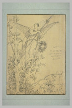 Репродукция картины "frontispiece with winged woman" художника "мерсон люк-оливье"