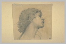 Картина "young man head, in profile to the right" художника "мерсон люк-оливье"