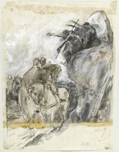 Репродукция картины "projet d&#39;illustration pour macbeth - les trois sorcières" художника "мерсон люк-оливье"