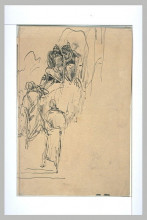 Копия картины "croquis des sorcières interpellant macbeth" художника "мерсон люк-оливье"