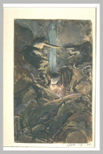 Копия картины "projet d&#39;illustration pour macbeth - les sorcières-1" художника "мерсон люк-оливье"