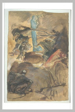 Репродукция картины "projet d&#39;illustration pour macbeth - les sorcières" художника "мерсон люк-оливье"