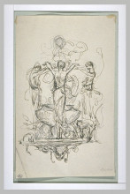 Картина "projet d&#39;illustration pour macbeth - les trois socières font la ronde" художника "мерсон люк-оливье"