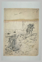 Картина "projet d&#39;illustration pour macbeth - trois sorcières assises sur la lande" художника "мерсон люк-оливье"