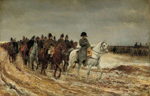 Копия картины "1814. campagne de france (napoleon and his staff returning from soissons after the battle of laon)" художника "месонье жан-луи-эрнест"