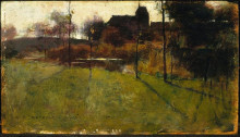 Картина "afternoon by the river at grez" художника "меткалф уиллард"