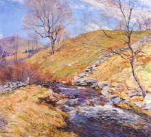 Копия картины "brook in march" художника "меткалф уиллард"