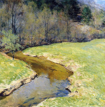 Репродукция картины "the sunny brook, chester, vermont" художника "меткалф уиллард"