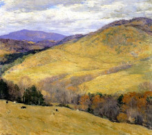 Копия картины "vermont hills, november" художника "меткалф уиллард"