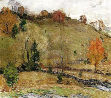 Репродукция картины "hillside pasture" художника "меткалф уиллард"