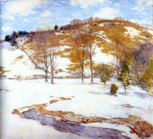 Репродукция картины "snow in the foothills" художника "меткалф уиллард"