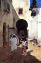 Картина "street scene tangiers" художника "меткалф уиллард"