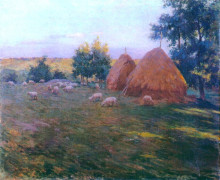Картина "haystacks" художника "меткалф уиллард"