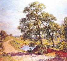 Копия картины "the winding road" художника "меткалф уиллард"