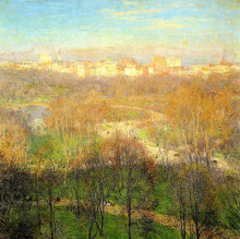 Репродукция картины "early spring afternoon, central park" художника "меткалф уиллард"