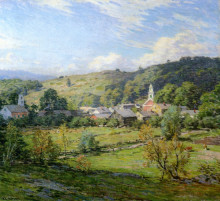 Копия картины "september morning, plainfield, new hampshire" художника "меткалф уиллард"