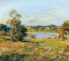 Копия картины "the breath of autumn (waterford, connecticut)" художника "меткалф уиллард"