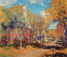 Копия картины "october morning, deerfield" художника "меткалф уиллард"