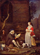 Копия картины "the poultry seller" художника "метсю габриель"