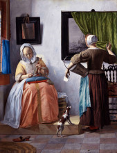 Копия картины "woman reading a letter" художника "метсю габриель"
