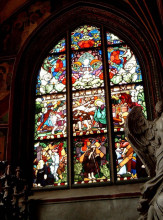 Копия картины "stained glass window in the holy cross chapel, wawel cathedral" художника "мехоффер юзеф"